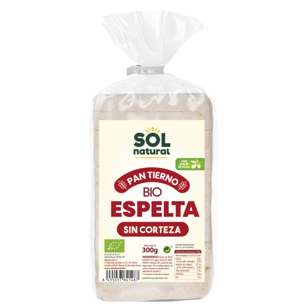 Pan tierno de Espelta s/corteza bio - Sol Natural