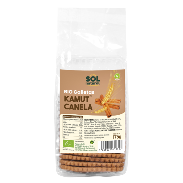 Galletas de kamut con canela bio (175 gr) - Sol Natural