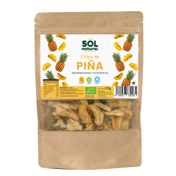 Chips de piña bio (125 gr) - Sol Natural