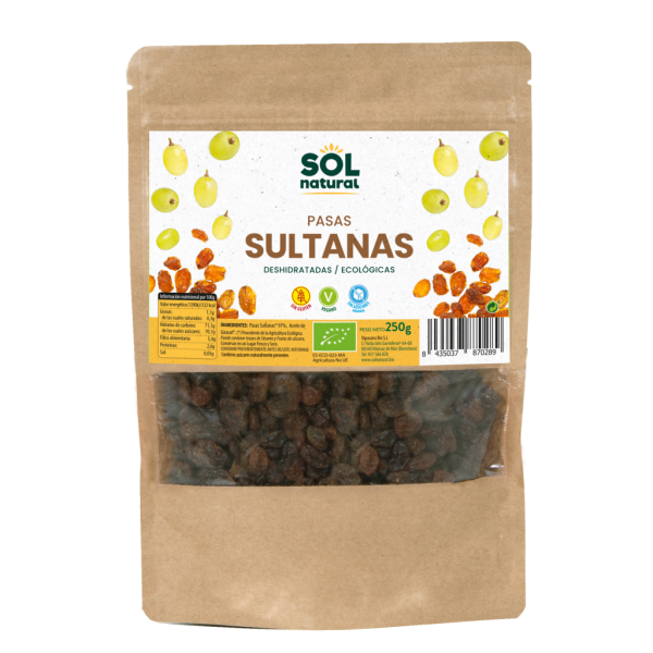Pasas sultanas bio (250 gr) - Sol Natural